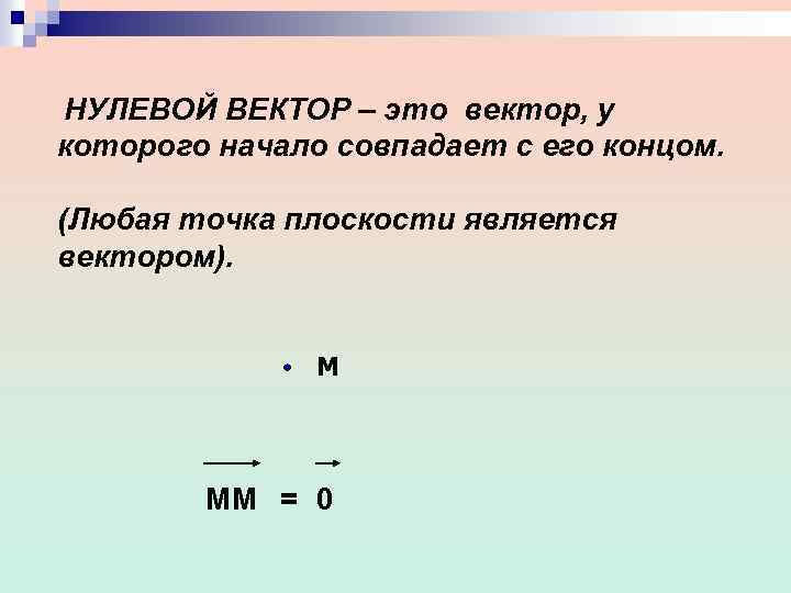 Точка является вектором