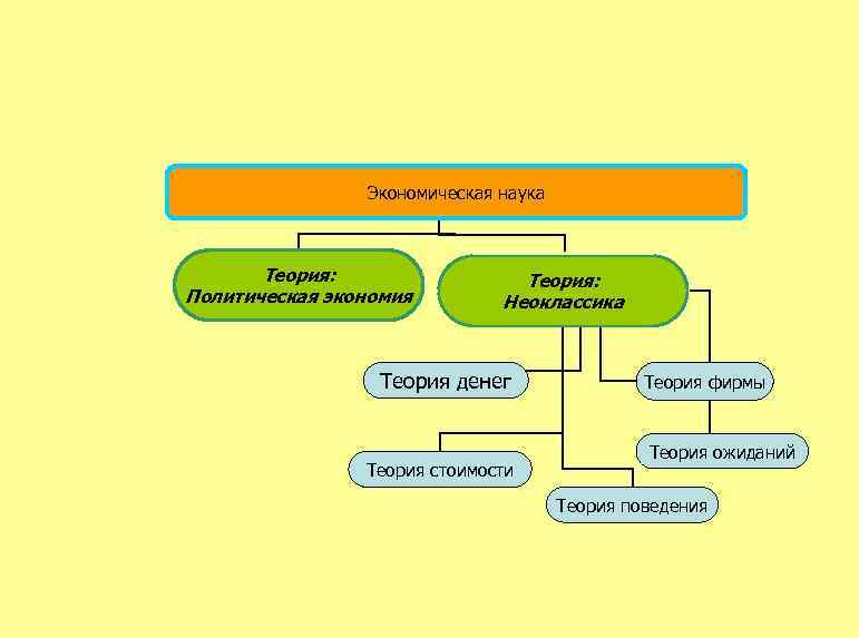 Экономическая наука Теория: Политическая экономия Теория: Неоклассика Теория денег Теория стоимости Теория фирмы Теория