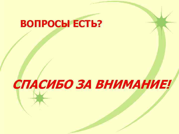 ВОПРОСЫ ЕСТЬ? СПАСИБО ЗА ВНИМАНИЕ! 