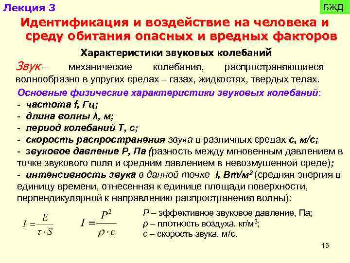 Лекция 3 БЖД Идентификация и воздействие на человека и среду обитания опасных и вредных