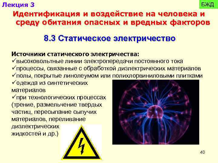 Лекция 3 БЖД Идентификация и воздействие на человека и среду обитания опасных и вредных