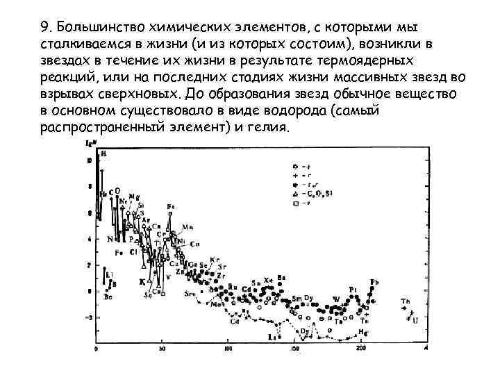 9. Большинство химических элементов, с которыми мы сталкиваемся в жизни (и из которых состоим),