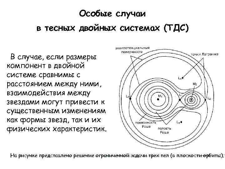 Особые случаи в тесных двойных системах (ТДС) В случае, если размеры компонент в двойной