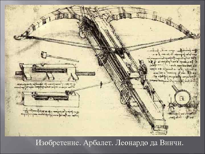 Изобретение. Арбалет. Леонардо да Винчи. 