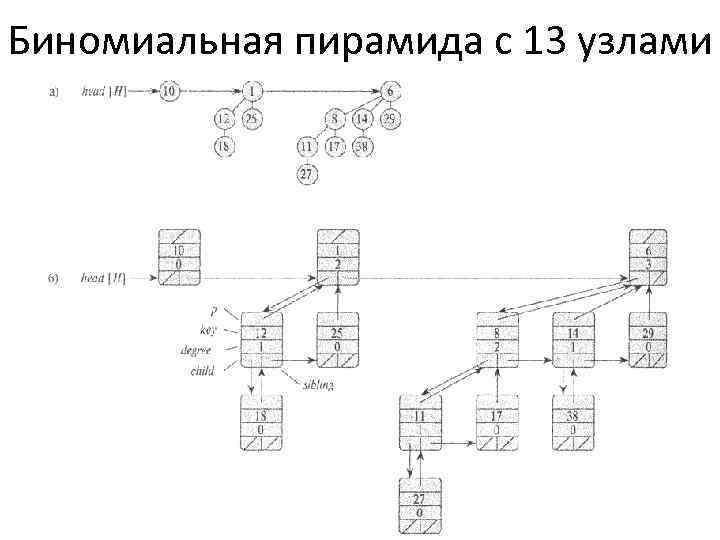Биномиальная пирамида с 13 узлами 