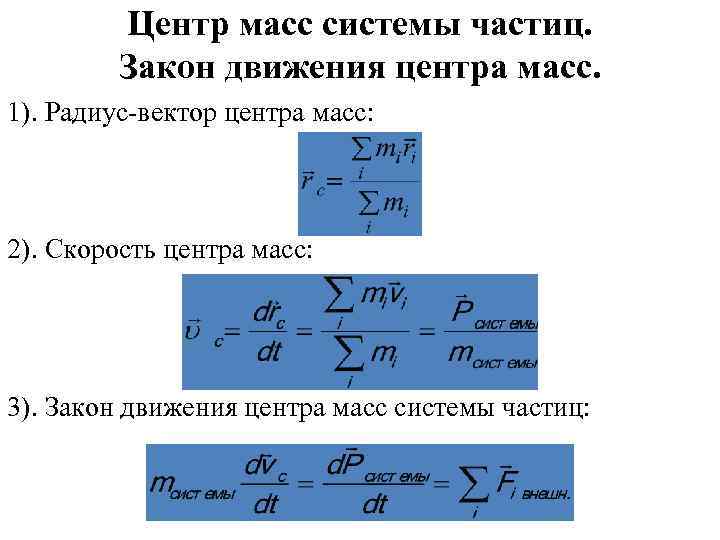 Высота центра масс автомобиля