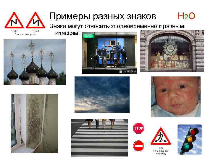  Примеры разных знаков H 2 O Знаки могут относиться одновременно к разным классам!
