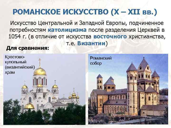 РОМАНСКОЕ ИСКУССТВО (X – XII вв. ) Искусство Центральной и Западной Европы, подчиненное потребностям