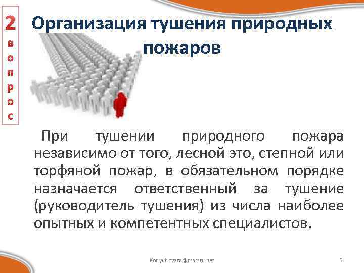 2 Организация тушения природных в о п р о с пожаров При тушении природного