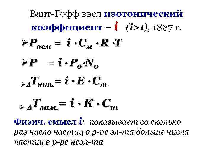 Изотонический коэффициент показывает