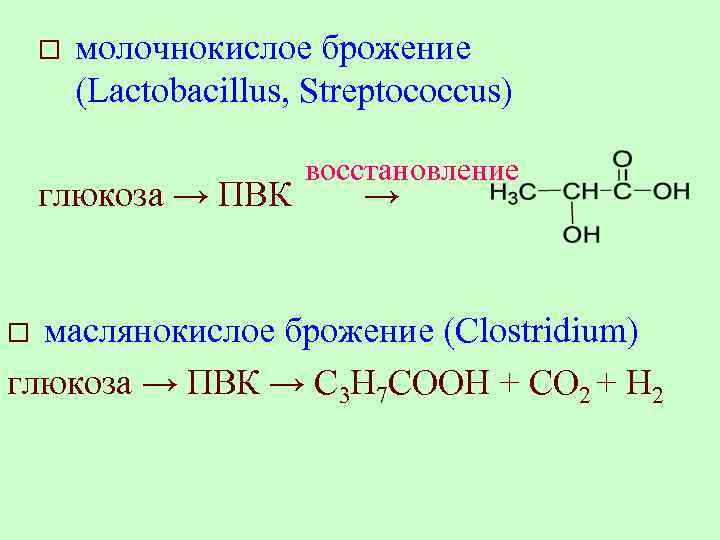 Маслянокислое брожение схема