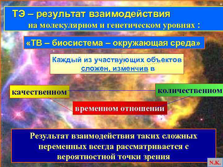  ТЭ – результат взаимодействия на молекулярном и генетическом уровнях : на молекулярном и