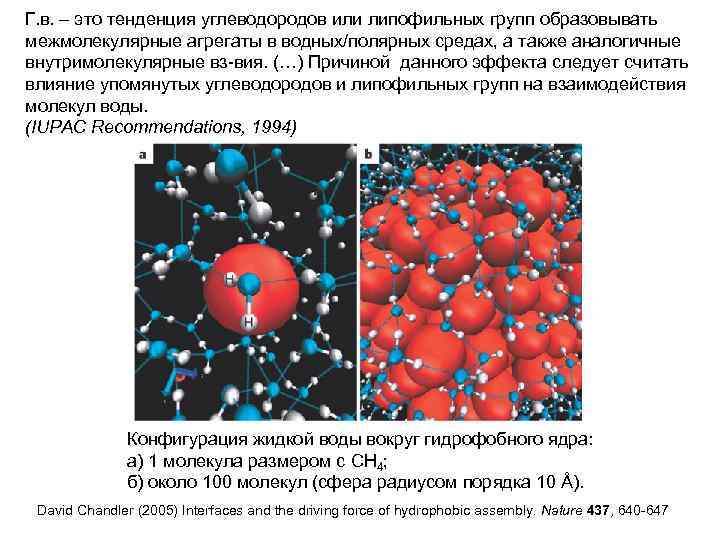 Г. в. – это тенденция углеводородов или липофильных групп образовывать межмолекулярные агрегаты в водных/полярных