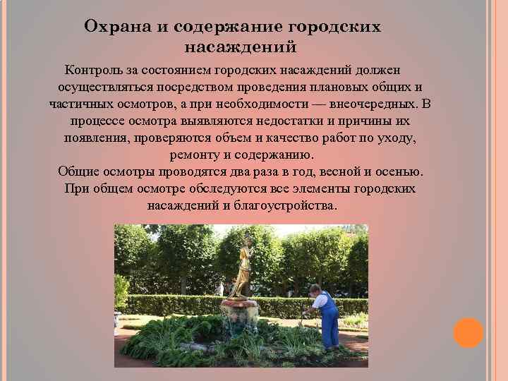 Содержание городских