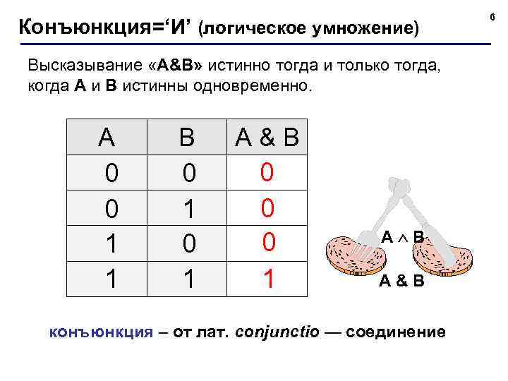 Конъюнкция двух высказываний истинна тогда. Логическое умножение. Примеры конъюнкции в логике. Конъюнкция примеры высказываний. Алгебра логики конъюнкция.