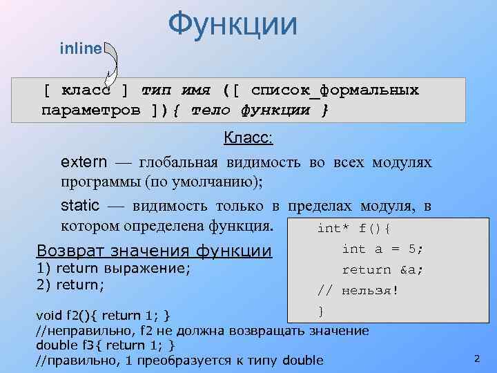 Определите параметры функции. Inline функции. Inline функции в c++. Встраиваемые функции в си. Формальные параметры в си.