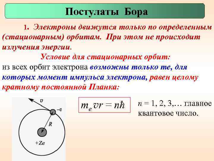 Модуль электрона. Постулаты Бора. Постулаты Бора электроны. Квантовые постулаты Бора. Постулат Бора момент импульса.