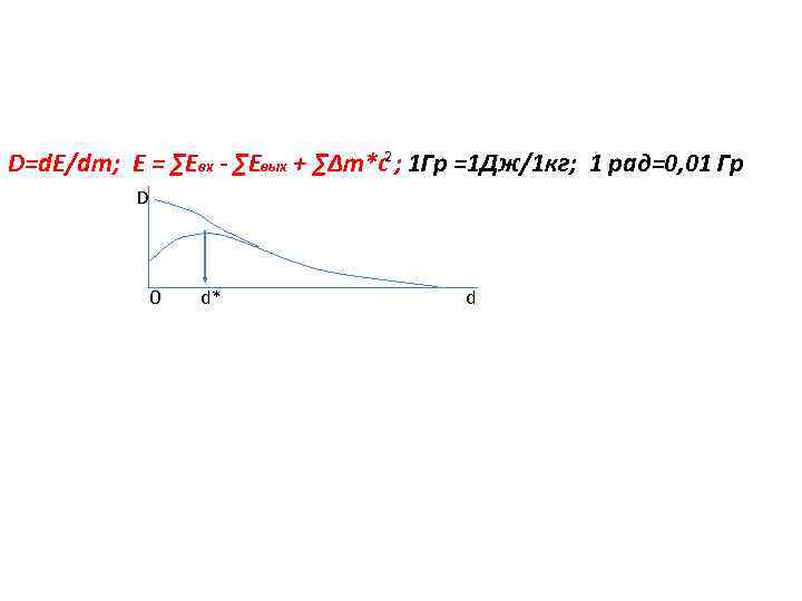 D=d. Е/dm; Е = ∑Евх - ∑Евых + ∑∆m*c 2 ; 1 Гр =1