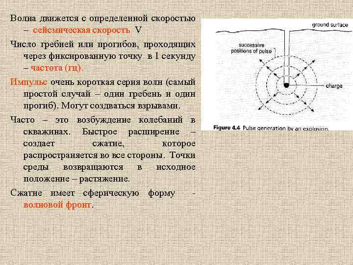 Волна движется с определенной скоростью – сейсмическая скорость V Число гребней или прогибов, проходящих