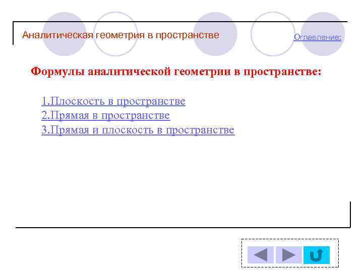 Аналитическая геометрия в пространстве Оглавление: Формулы аналитической геометрии в пространстве: 1. Плоскость в пространстве