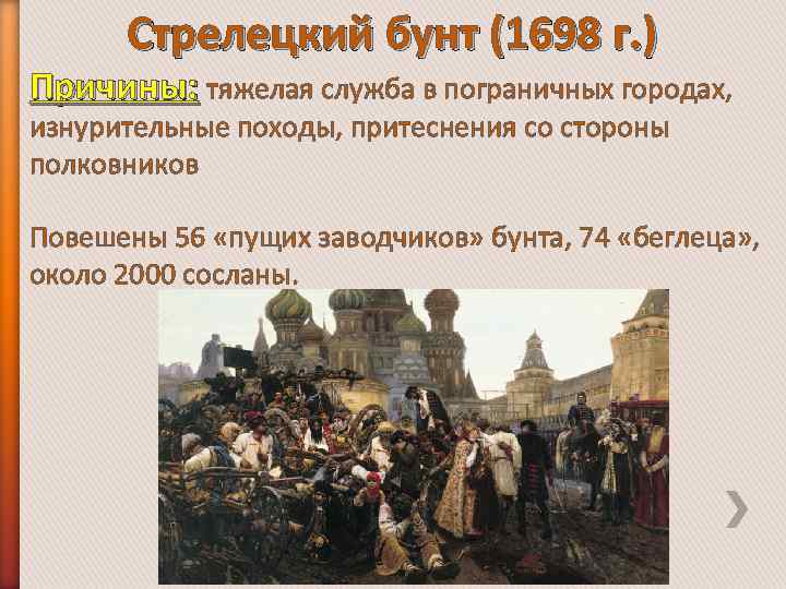 Стрелецкий бунт картина 1698