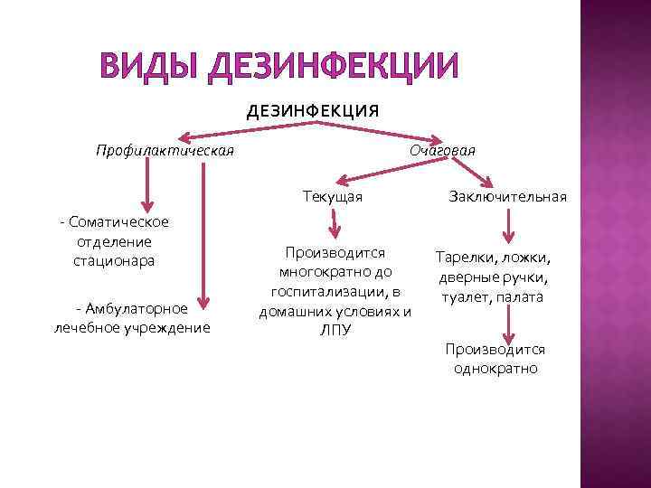 Виды дезинфекции схема