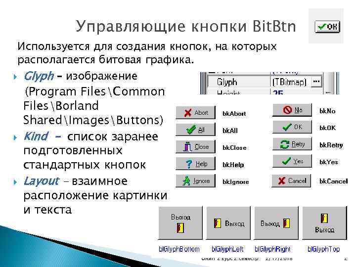 Свойство которое отвечает за рисунок на кнопке bitbtn