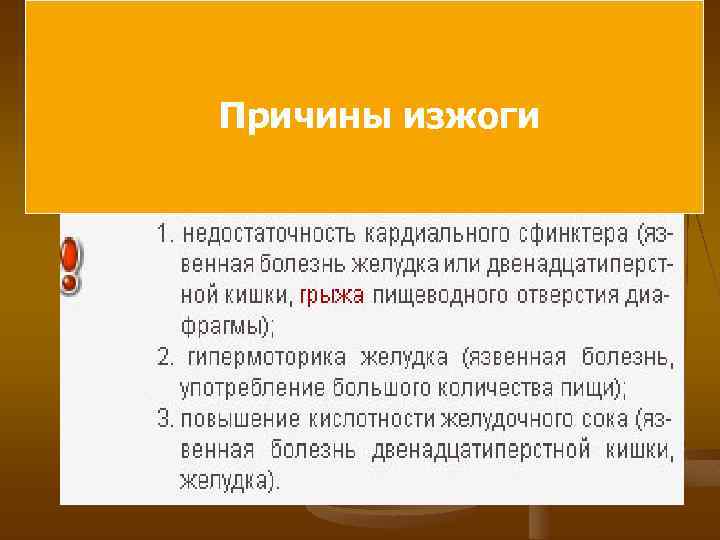 Причины изжоги 