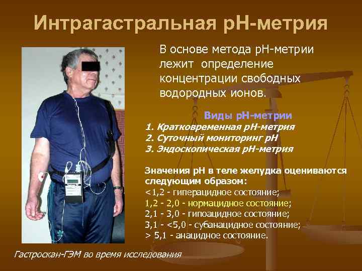 Интрагастральная р. Н-метрия В основе метода р. Н-метрии лежит определение концентрации свободных водородных ионов.