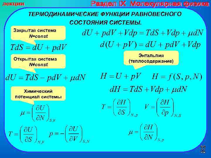 Термодинамические функции состояния. Функции термодинамической системы. Функция системы в термодинамике. Основные параметры термодинамической системы. Функции состояния термодинамической системы.