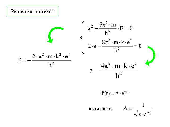 Решение системы нормировка 