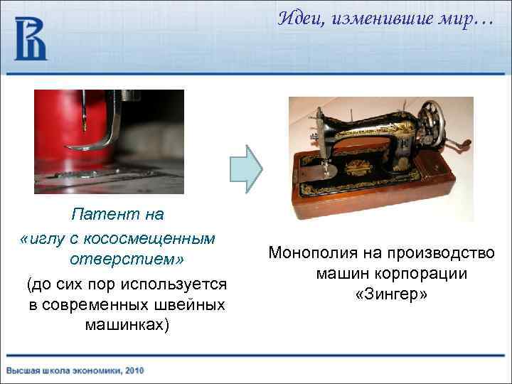 Идеи, изменившие мир… Патент на «иглу с кососмещенным отверстием» (до сих пор используется в