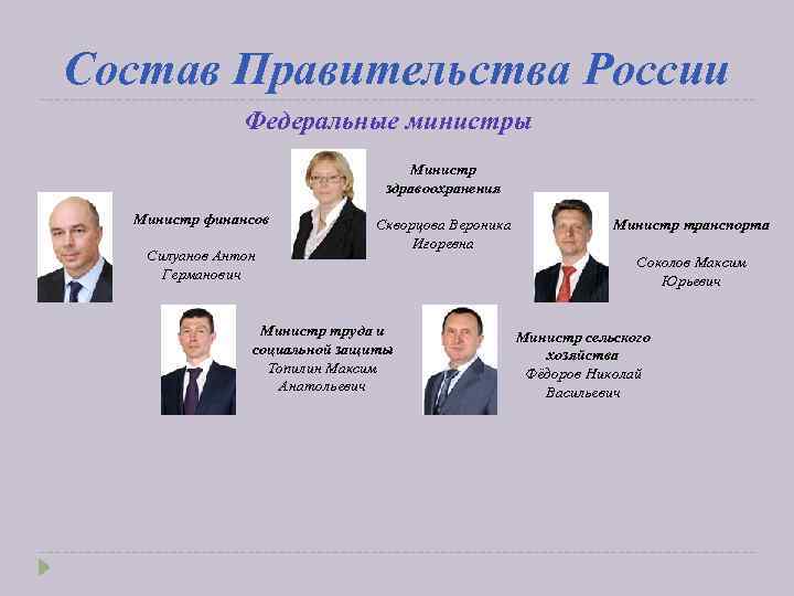 Состав правительства рф на сегодняшний день список с фото фамилии