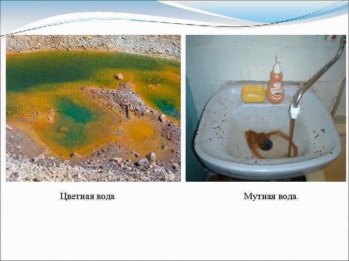 Цветная вода Мутная вода 