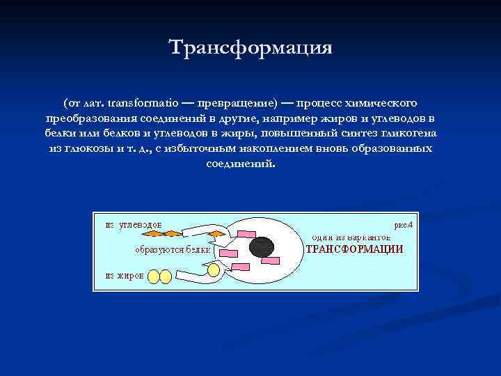 Трансформация (от лат. transformatio — превращение) — процесс химического преобразования соединений в другие, например