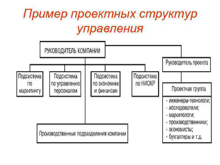 Пример проектных структур управления 