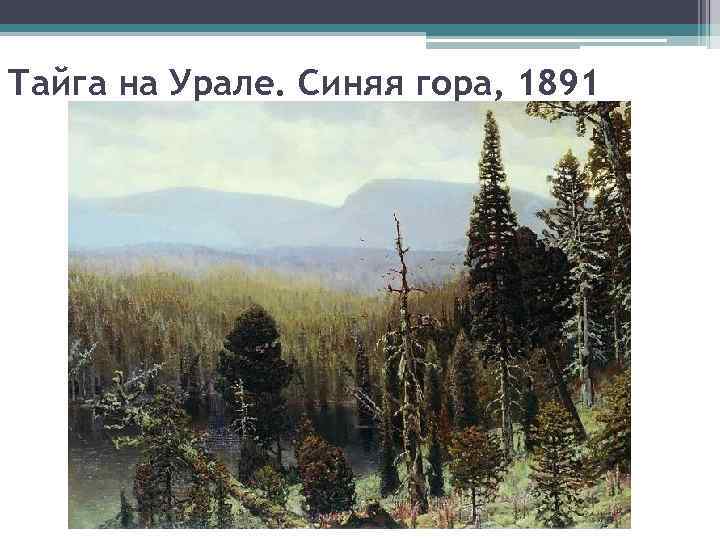 Тайга на Урале. Синяя гора, 1891 