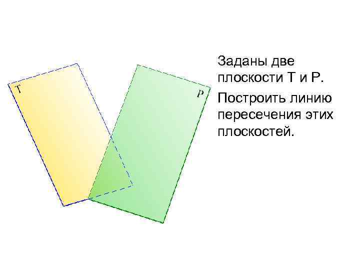 Заданы две плоскости Т и Р. Построить линию пересечения этих плоскостей. 