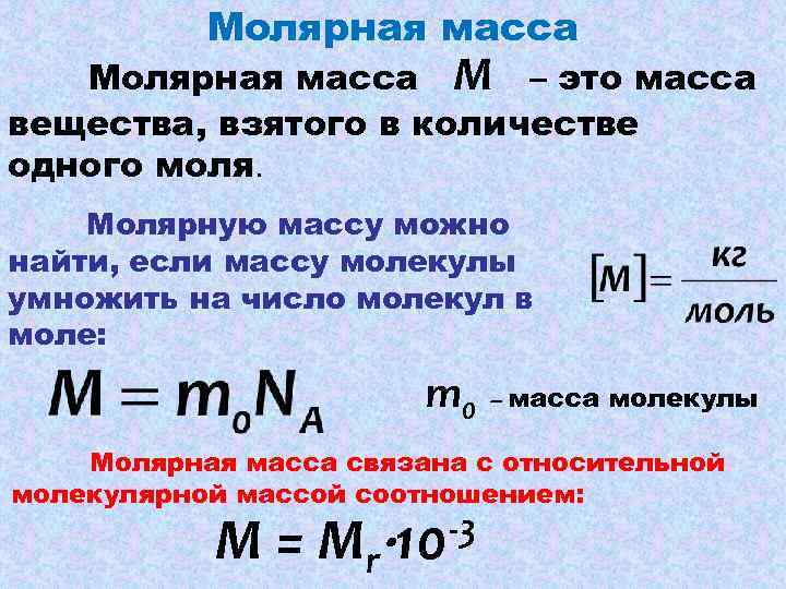 Молекулярная масса это