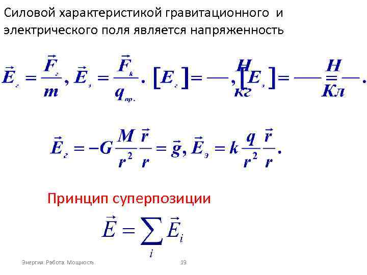 Силовая характеристика поля