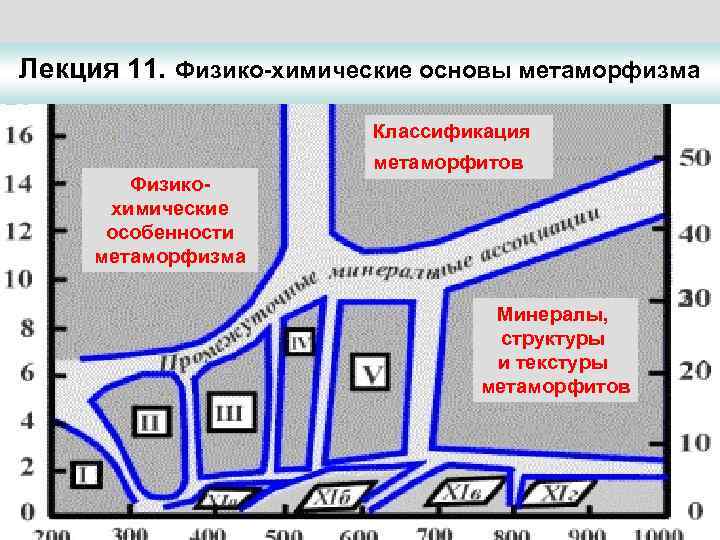 Лекция 11. Физико-химические основы метаморфизма Классификация Физикохимические особенности метаморфизма метаморфитов Минералы, структуры и текстуры