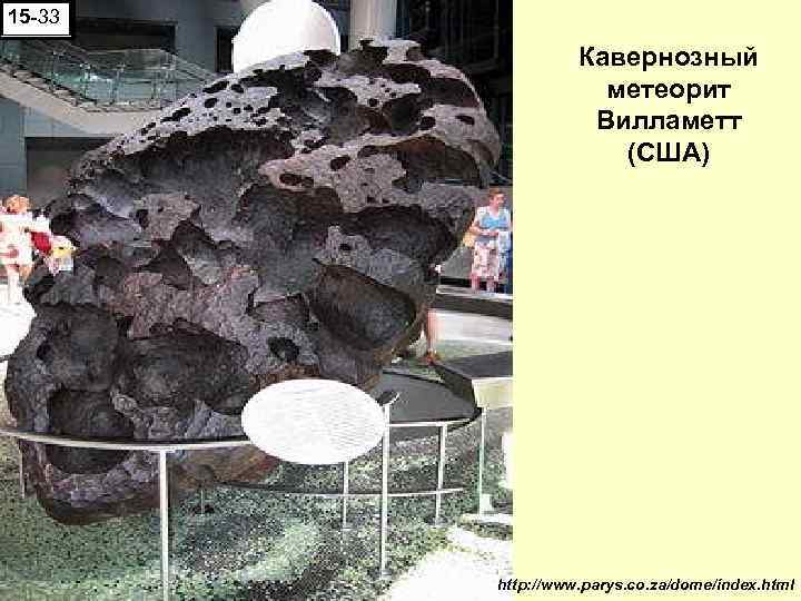 15 -33 Кавернозный метеорит Вилламетт (США) http: //www. parys. co. za/dome/index. html 