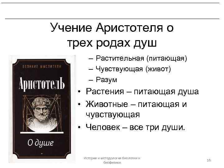 Платон и Аристотель. Биологические воззрения Теофраста. Учение Аристотеля о трех родах душ – Растительная