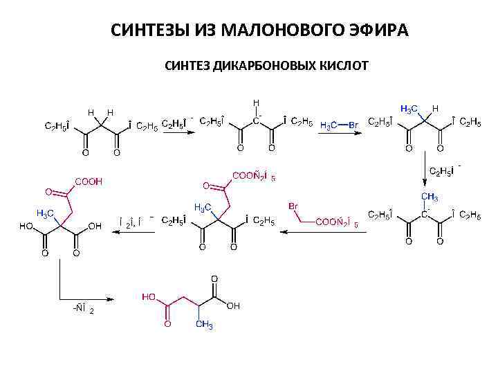 СИНТЕЗЫ ИЗ МАЛОНОВОГО ЭФИРА СИНТЕЗ ДИКАРБОНОВЫХ КИСЛОТ 