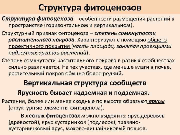 Заполните схему фитоценоз