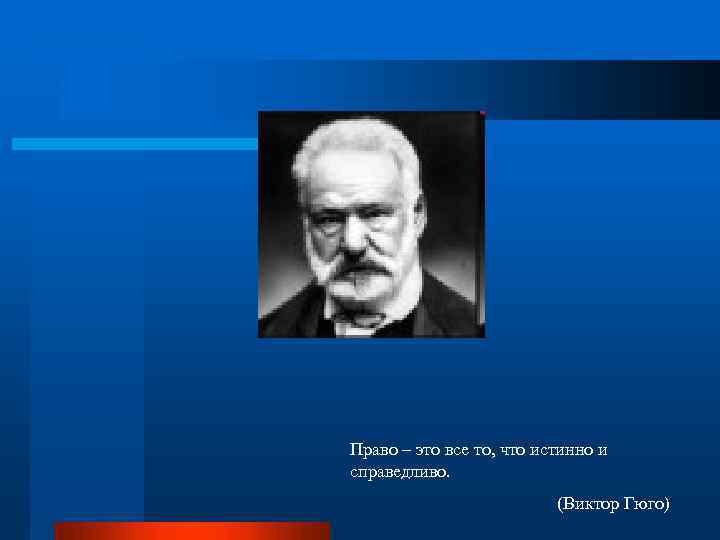 Право – это все то, что истинно и справедливо. (Виктор Гюго) 