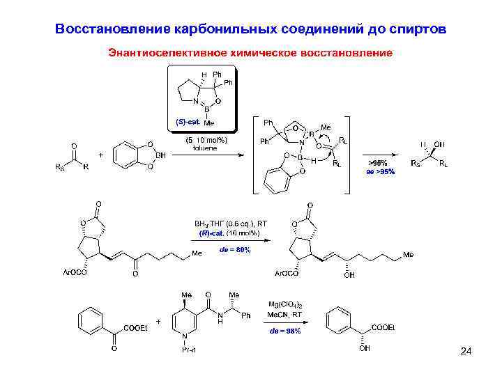 Восстановление карбонильных соединений до спиртов 24 