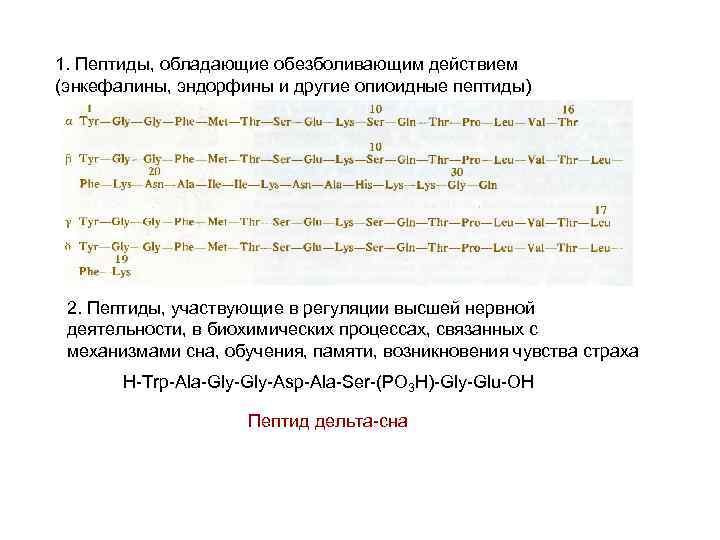 Пептид 1. Пептиды обладающие обезболивающим действием. Пептиды для сна. Нейропептиды анальгетики. Действием (энкефалины и эндорфины и другие опиоидные пептиды);.