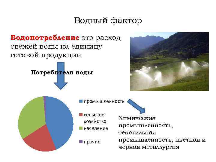 Водная отрасли промышленности. Водный фактор. Водный фактор размещения. Водный фактор размещения производства. Водный фактор размещения химической промышленности.