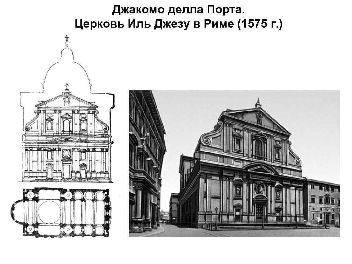 Джакомо делла Порта. Церковь Иль Джезу в Риме (1575 г. ) 